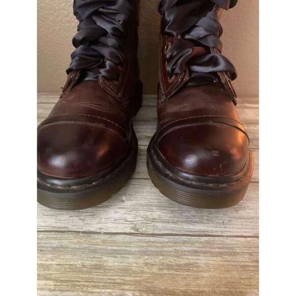 Dr Martens Triumph 1914 Brown Leather Floral Fold-Over Boots 14 Eyelet Women’s 7 - Picture 5 of 16